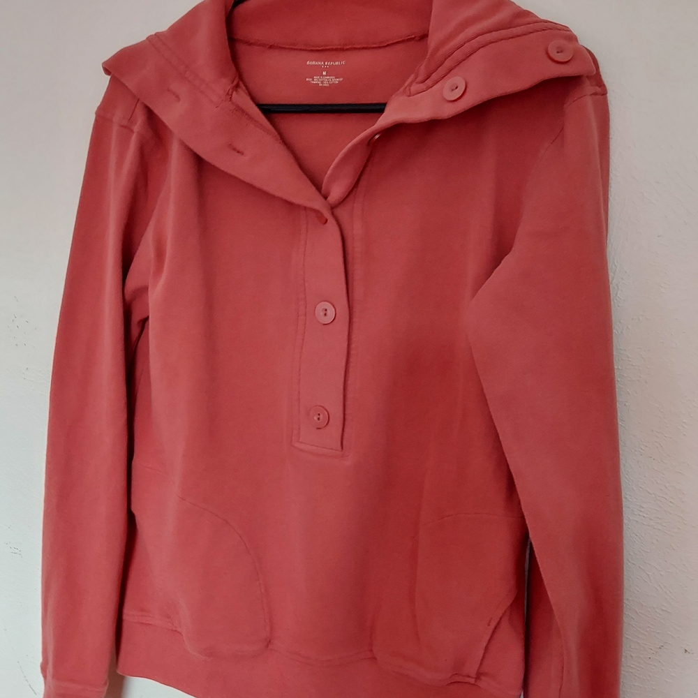 Banana Republic Women's Rust Button-Up With Large Collar